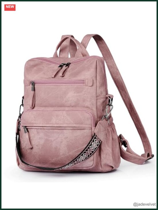 PU Leather Convertible Backpack Purse for Women Travel Work Shoulder Bag